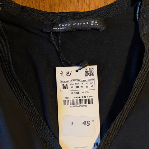 Zara Women's V-neck Kimono-sleeve Top - Picture 3 of 6